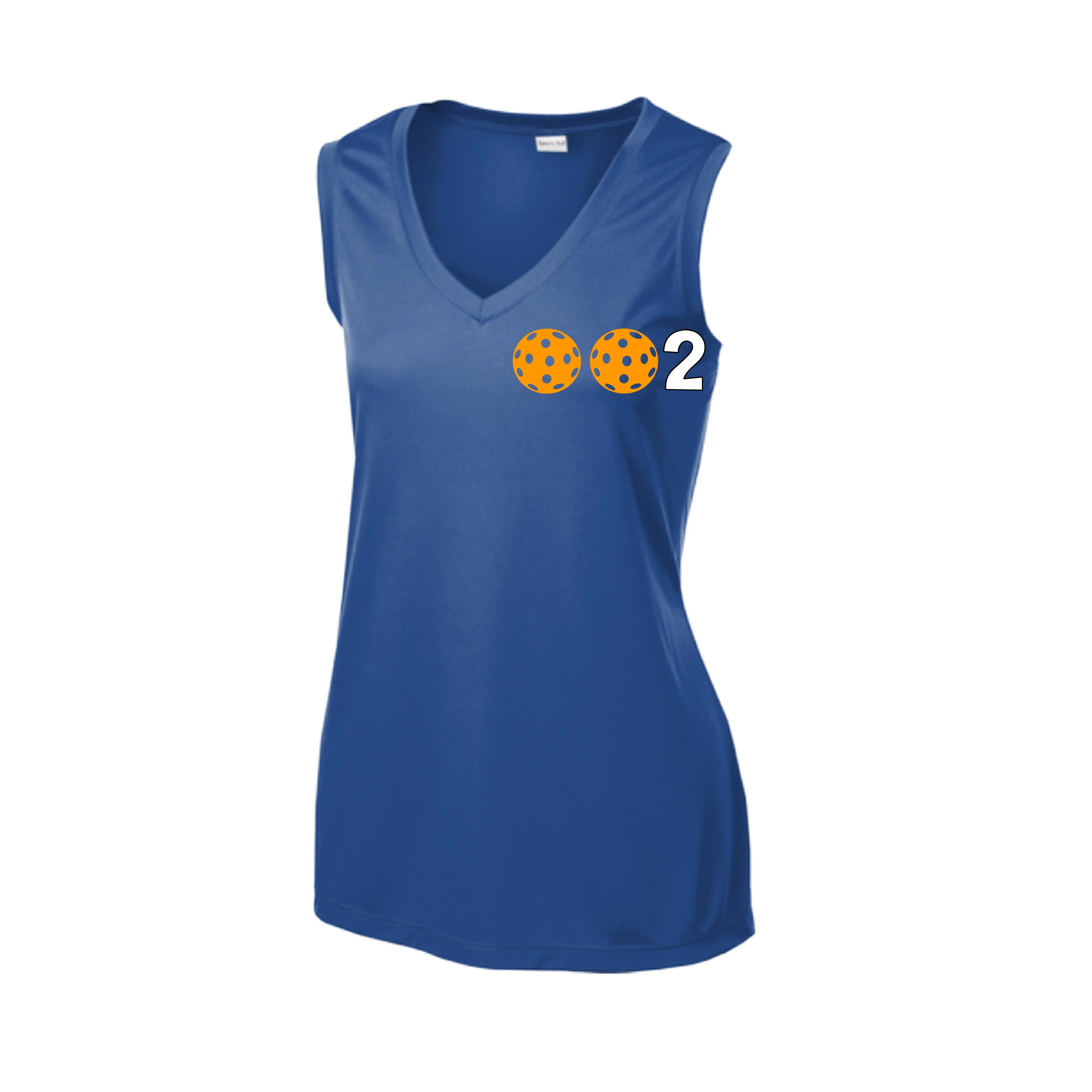 002 With Pickleballs (Rainbow Orange Red Cyan) Customizable | Women’s Sleeveless Athletic Shirt | 100% Polyester