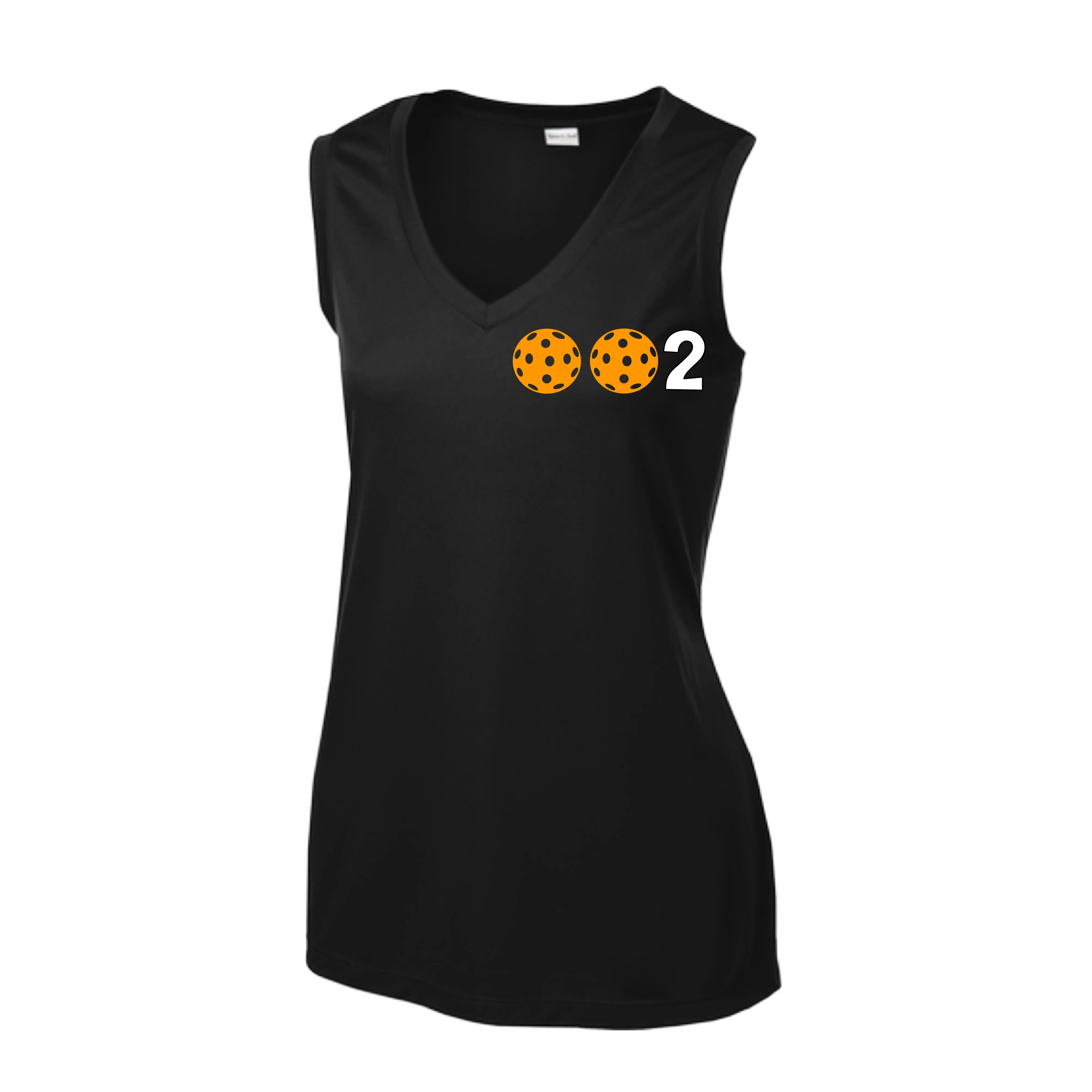 002 With Pickleballs (Rainbow Orange Red Cyan) Customizable | Women’s Sleeveless Athletic Shirt | 100% Polyester