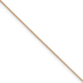 0.65mm 14k Rose Gold Diamond Cut Spiga Chain Necklace