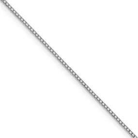 1.2mm 14k White Gold Polished Box Chain Necklace