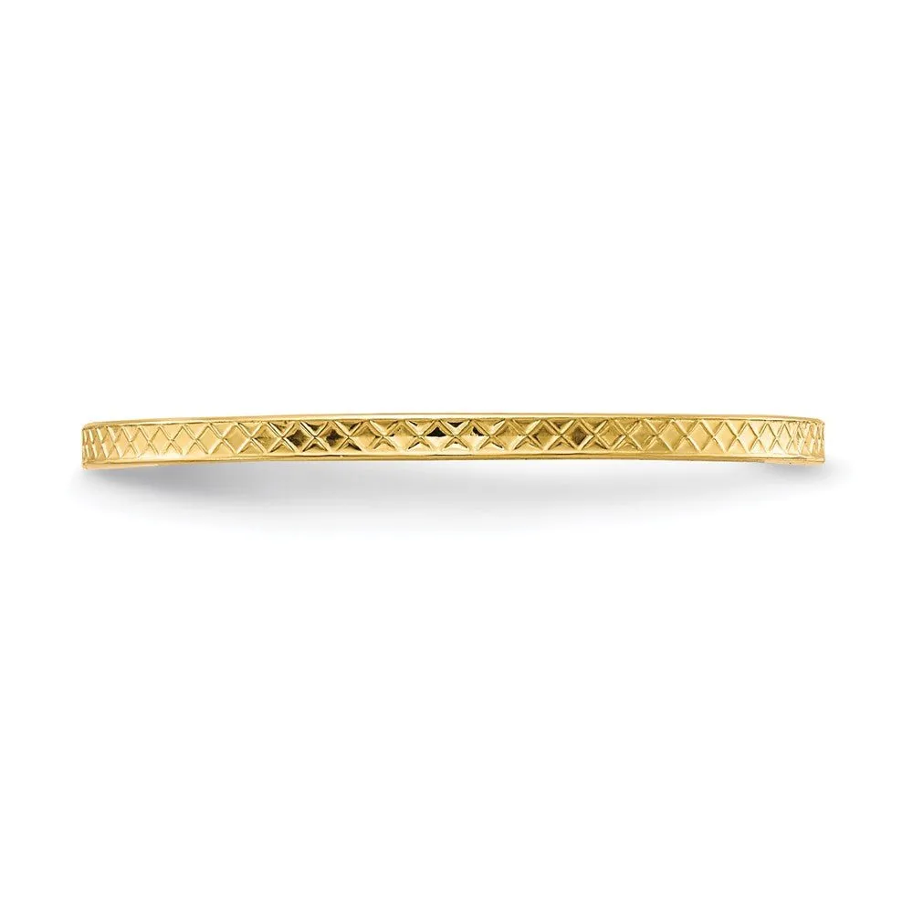 1.2mm 14k Yellow Gold Crisscross Flat Stackable Band