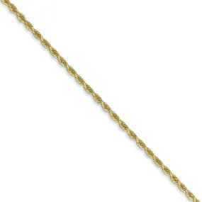 1.5mm 14k Yellow Gold Solid Diamond Cut Rope Chain Necklace