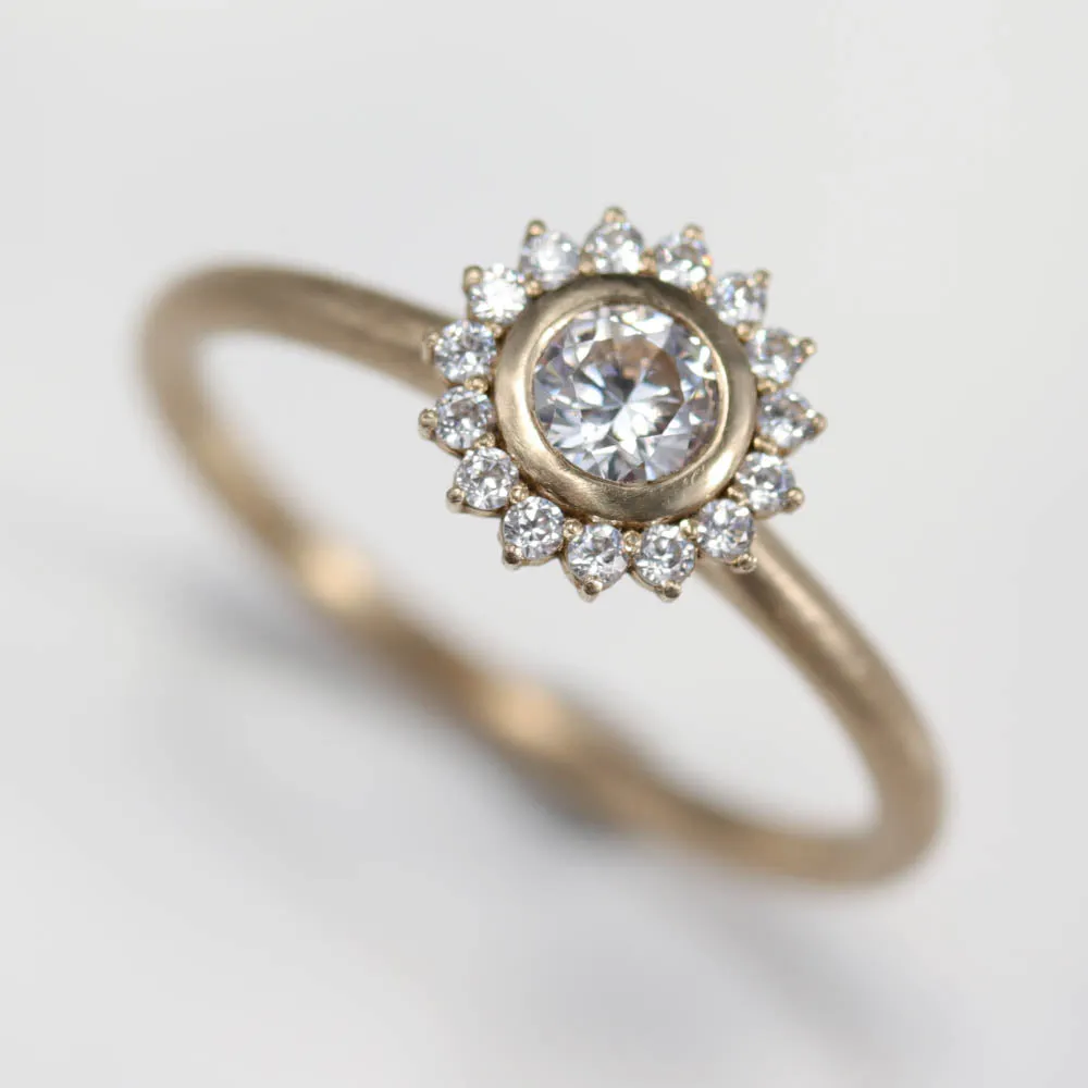 4mm Snowflake Halo Ring •