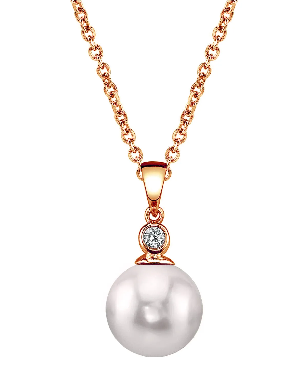 Akoya Pearl & Diamond Dew Drop Pendant