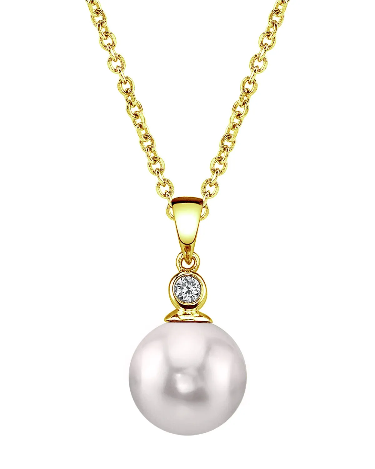 Akoya Pearl & Diamond Dew Drop Pendant