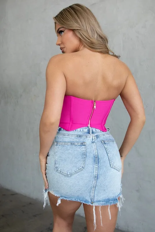 Alia Bandage Corset top (Hot Pink)