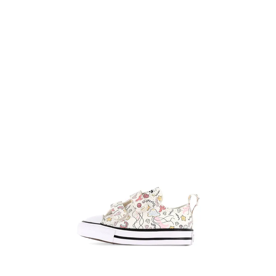 ALL STAR LOW INFANT 2V MAJESTIC MERMAIDS - VINTAGE WHITE/SUNRISE PINK/AQUA MIST