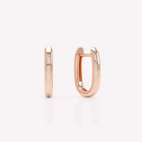 Allday Polished 14K Rosegold Huggies