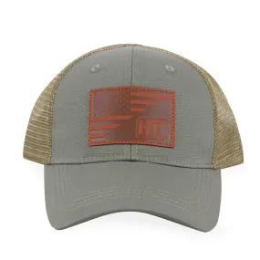 American Flag/HT Logo Leather Patch - Trucker Mesh