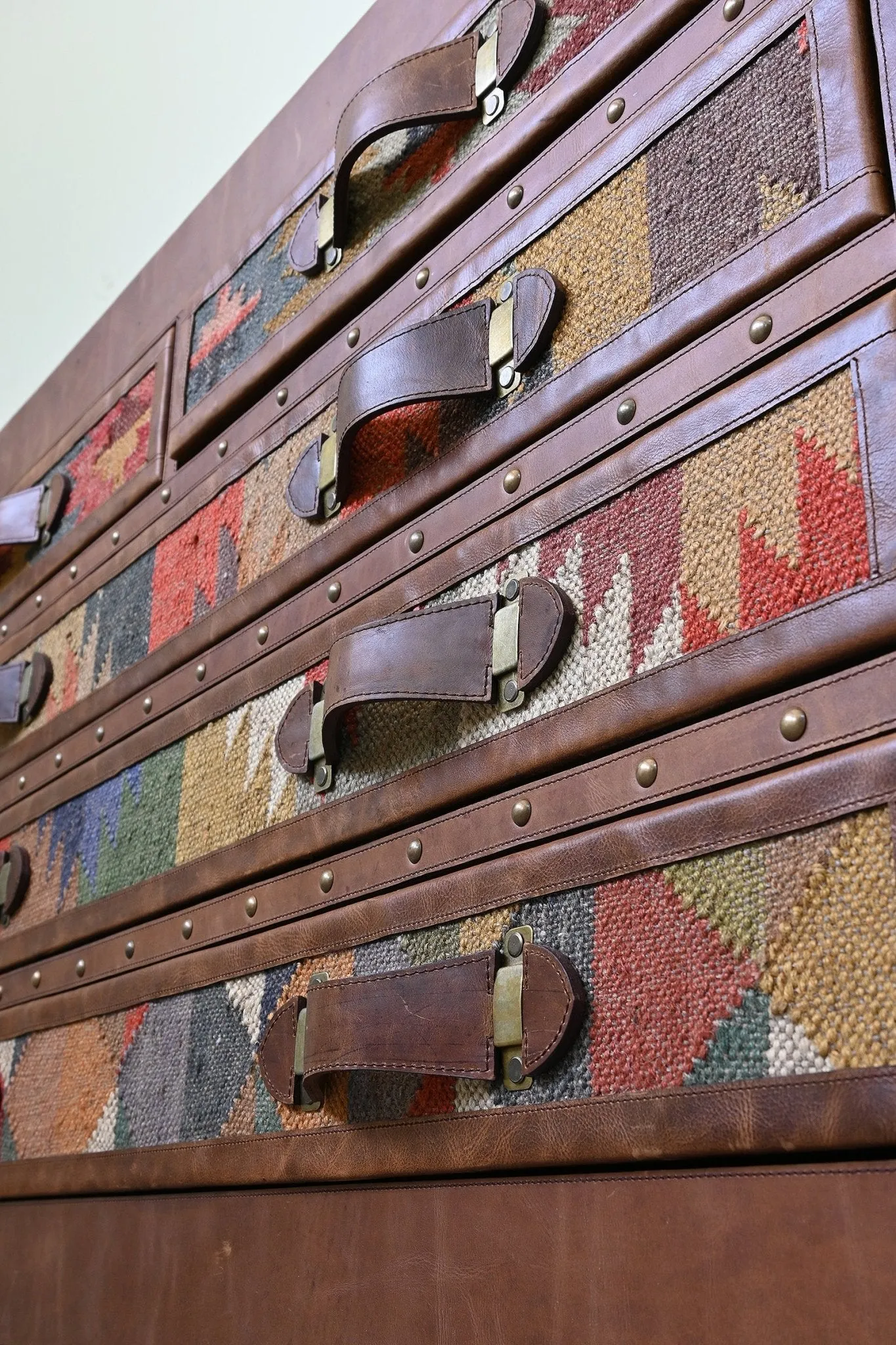 AXIS CHEST OF DRAWERS - KILIM AND LEATHER