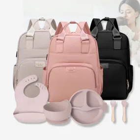 Baby Diaper Backpack   Silicone Dining Set