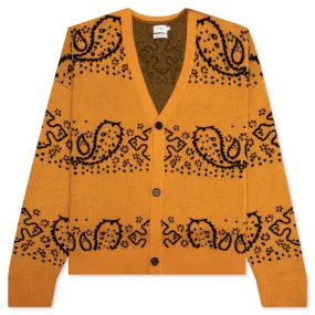 Bandana Knit Cardigan - Yellow/Black