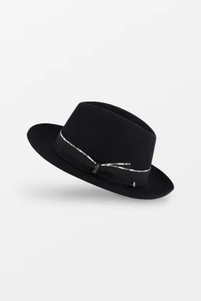 Borsalino Black Alessandria Rasato Tesa Media Hat