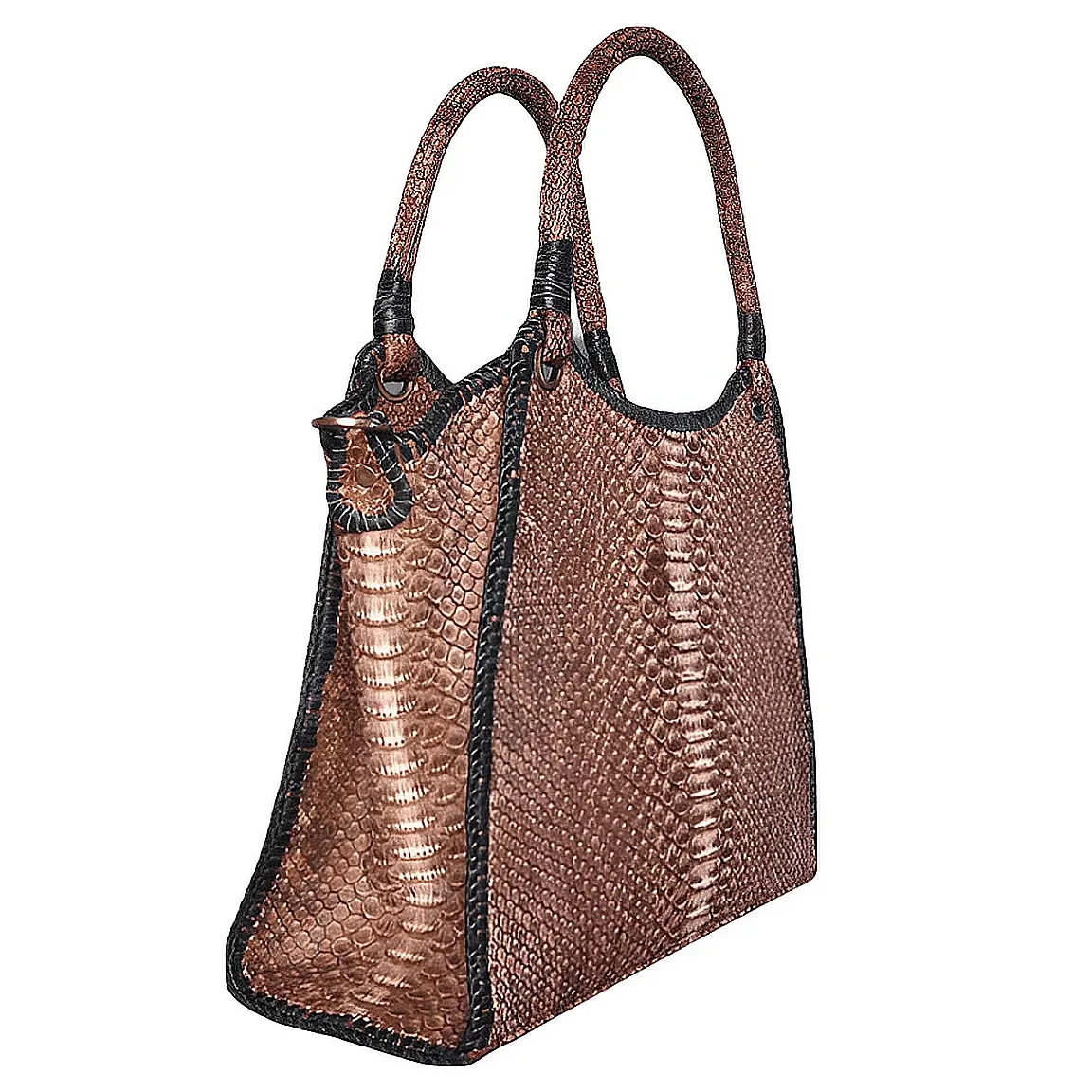 Brown Structured Tote Bag