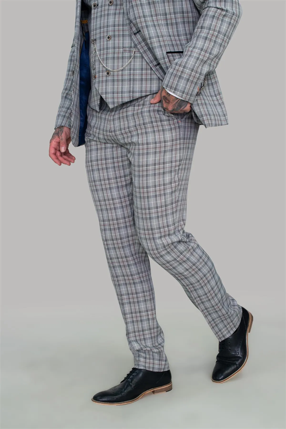 Callie Grey Check Skinny Three Piece Suit