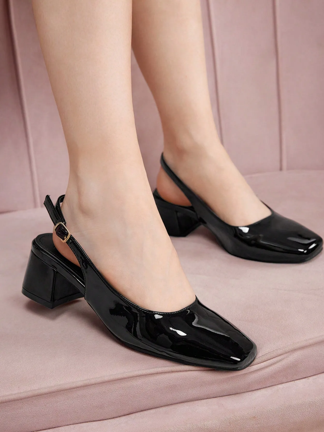 CUCCOO DOLLMOD Woman Shoes Fashionable Low-Heeled Shoes With Classic Black Back Strap For Summer Graduation Heels Prom Heels Vacation Shoes Summer Sale Elegant Heels