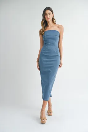 Denim Bodycon Tube Dress