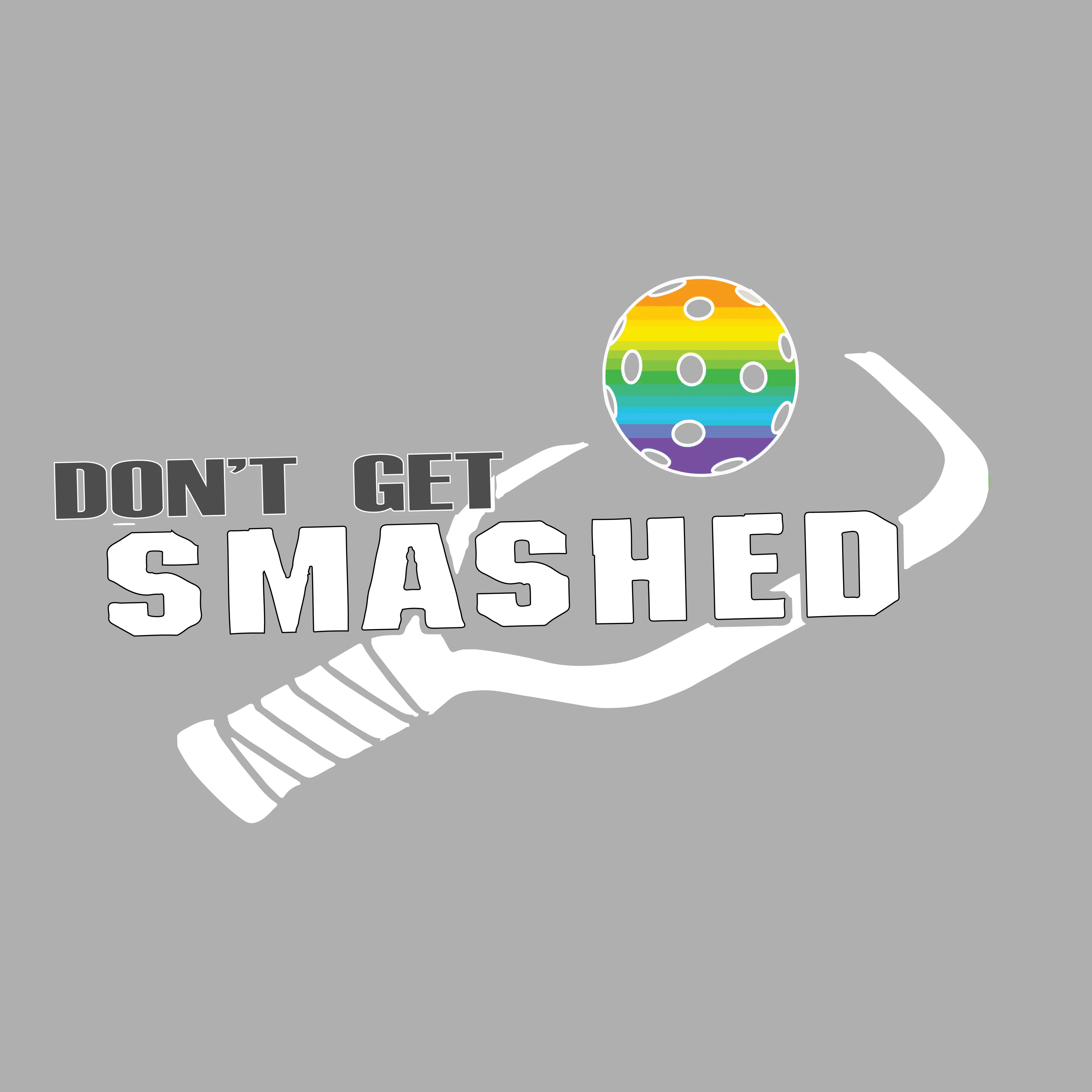 Don't Get Smashed Customizable Pickleballs (Red Green Rainbow) | Women's Short Sleeve V-Neck Pickleball Shirts | 100% Polyester