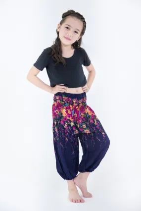 Floral Kids Harem Pants in Blue