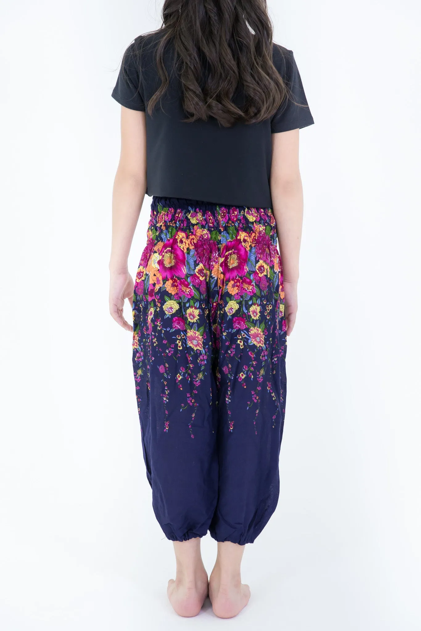 Floral Kids Harem Pants in Blue