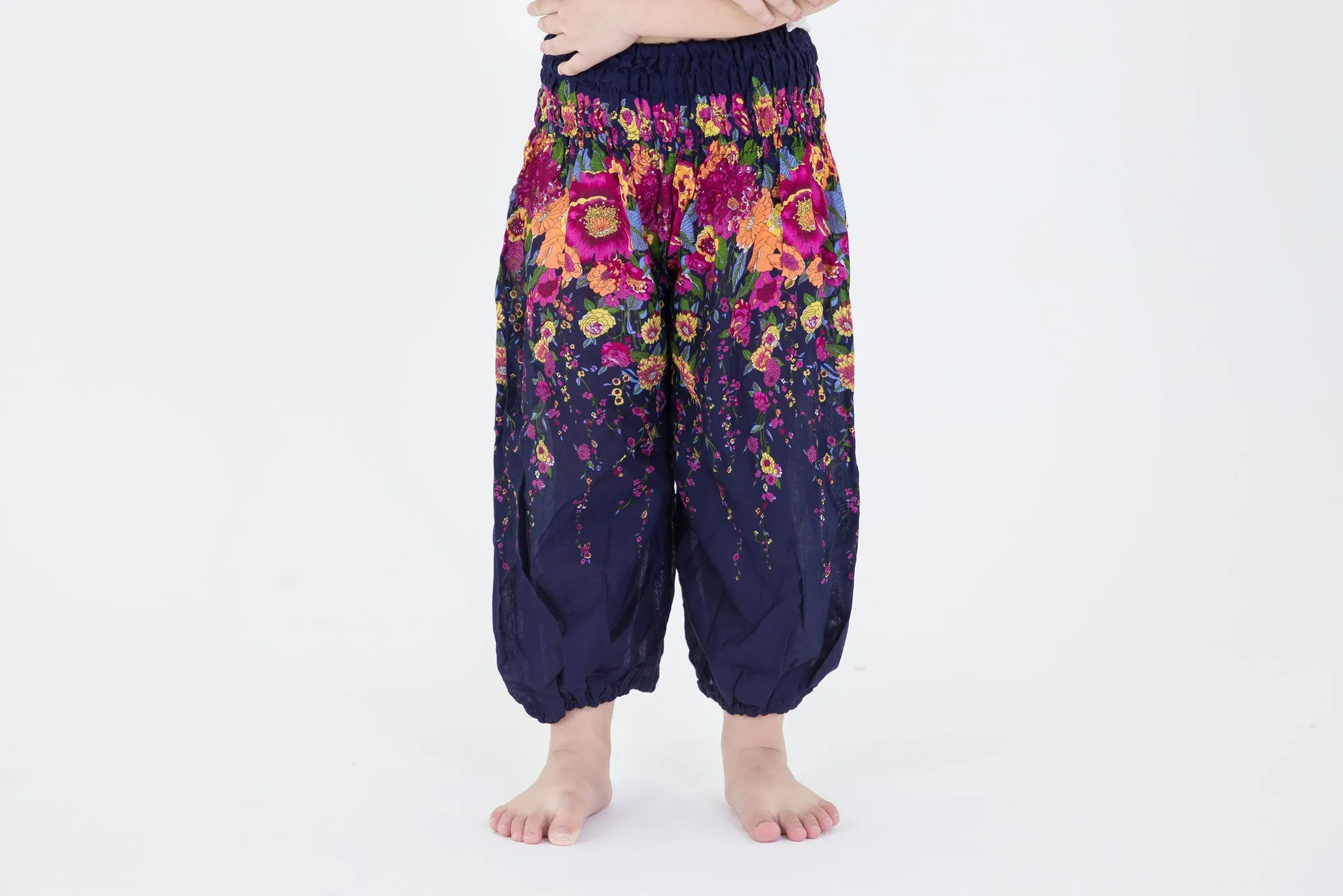 Floral Kids Harem Pants in Blue