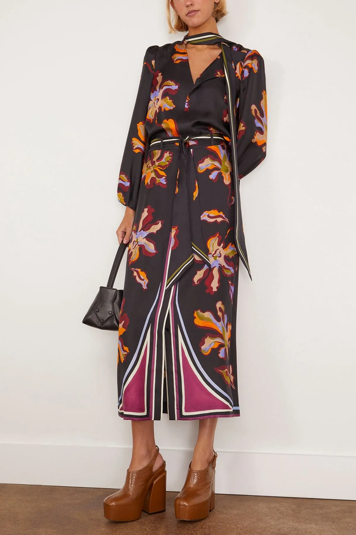 Floral Seductive Skirt in Flame All Over Print