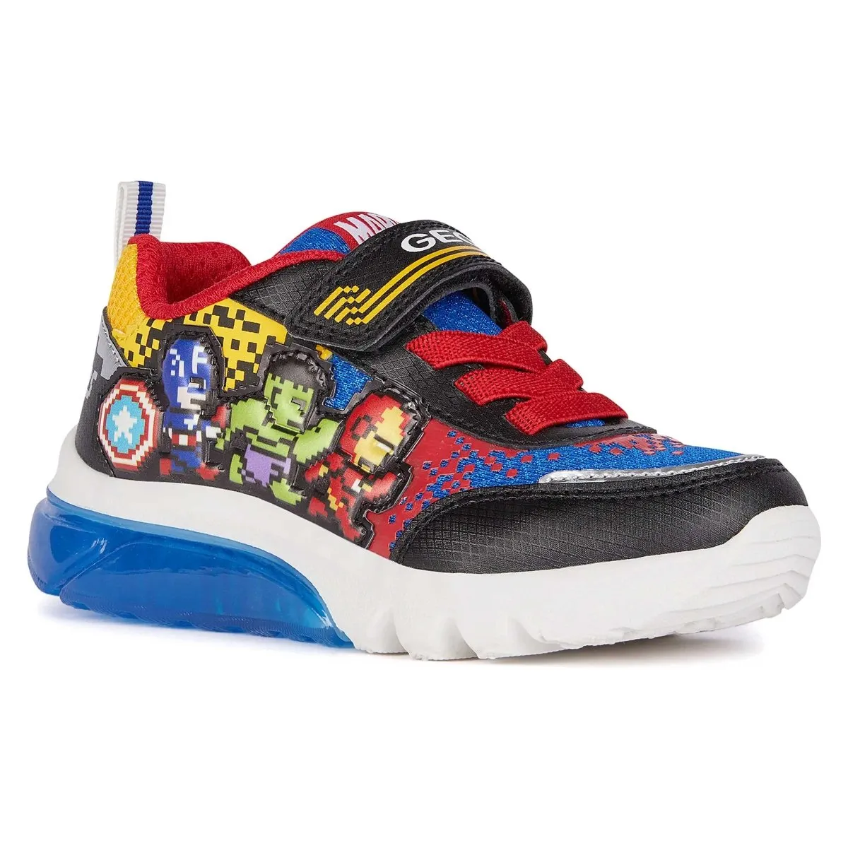 Geox Boy's Ciberdron Black/Royal Light Up (Sizes 28-33)