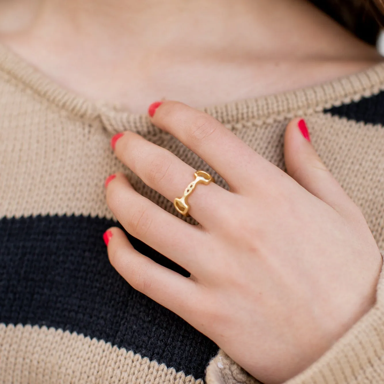 Gold Horsebit Ring