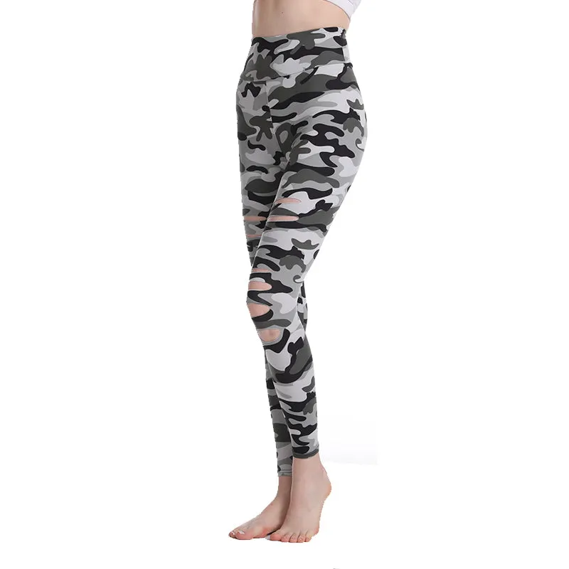 Haute Edition Women's Cutout Ripped High Waist Leggings With Tummy Control