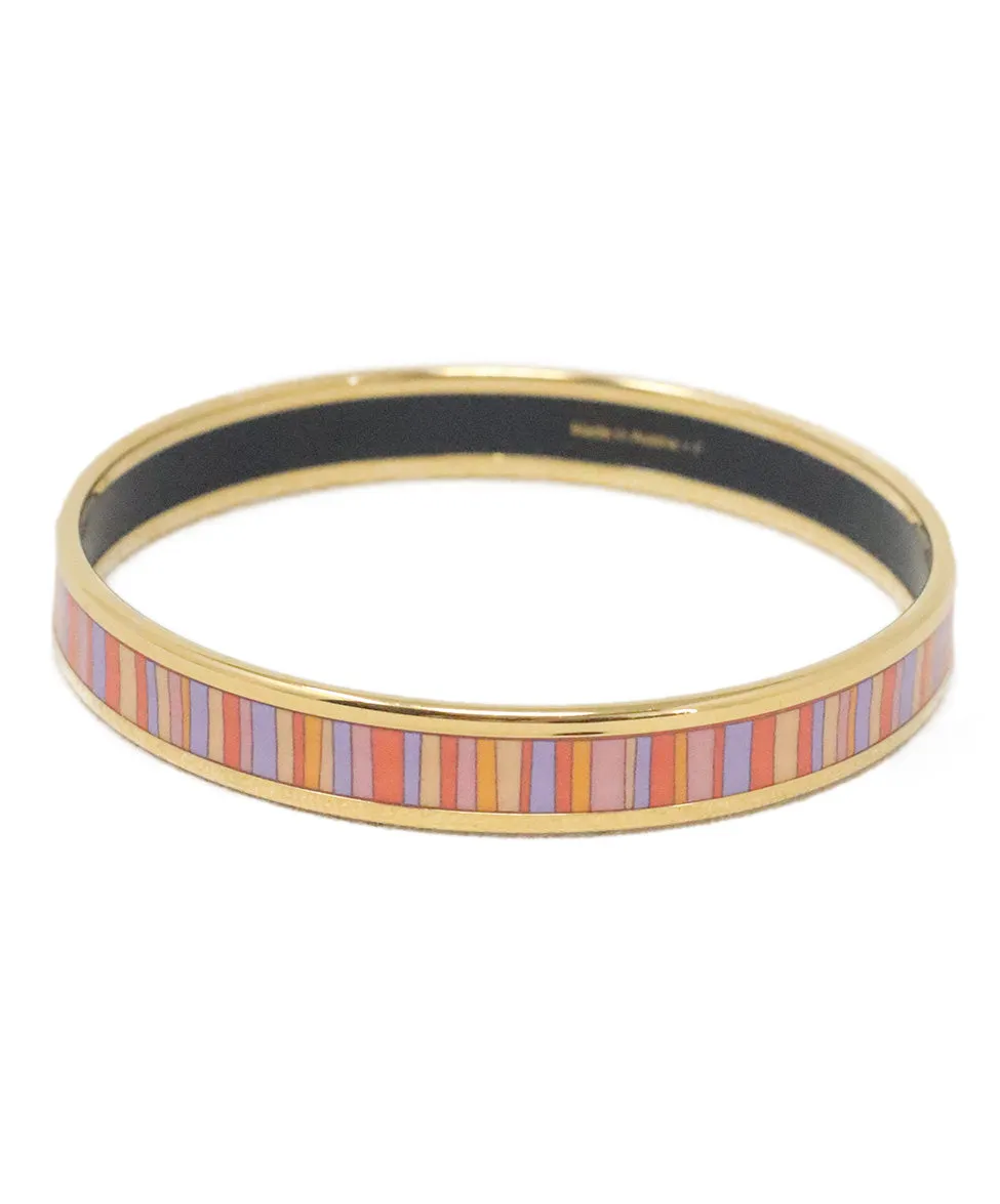 Hermes Multicolor Striped Bangle