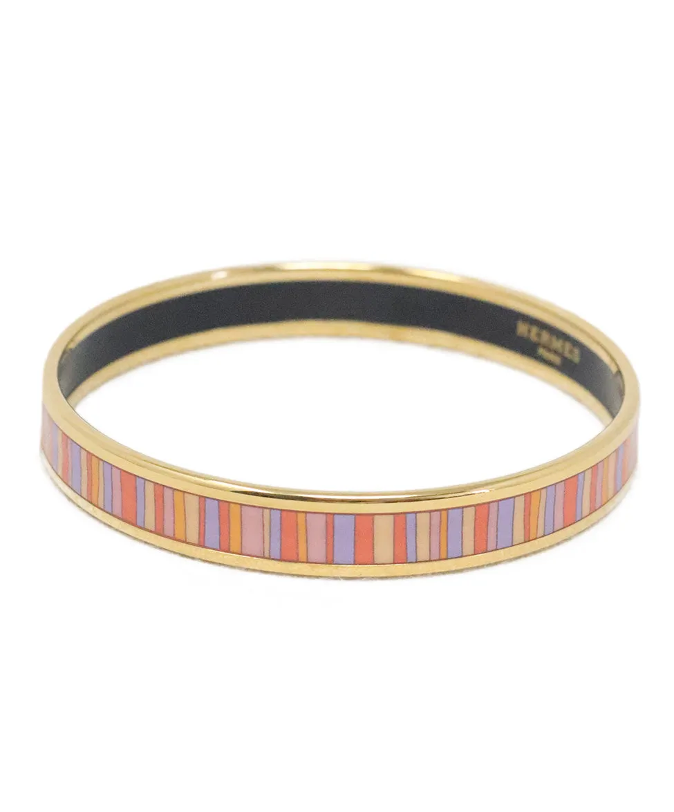 Hermes Multicolor Striped Bangle