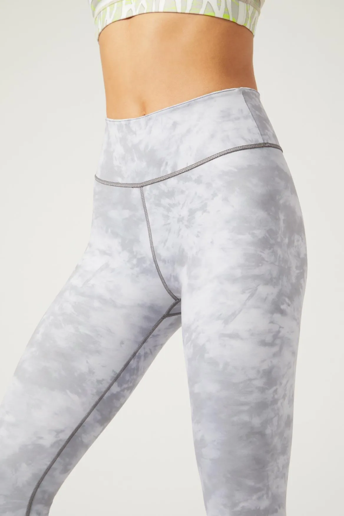 High Waist Reversible Legging Downtown Zebra White