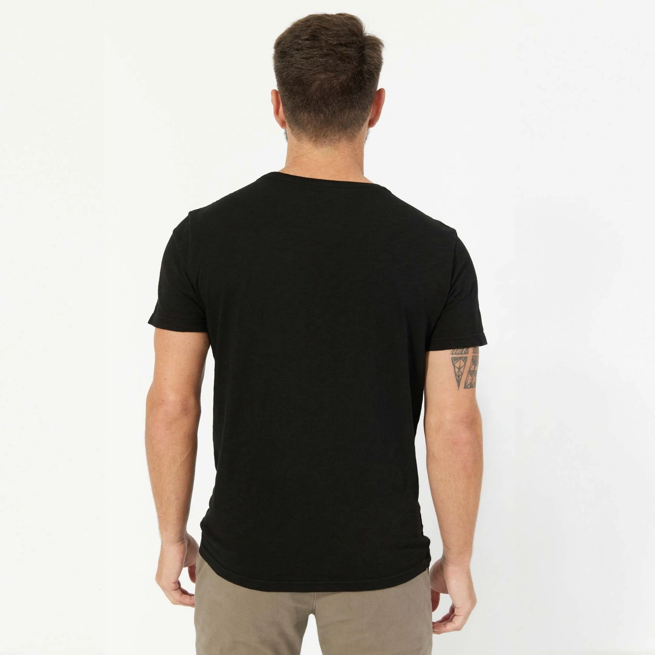 Lightweight Washed Black Crew Neck Tee