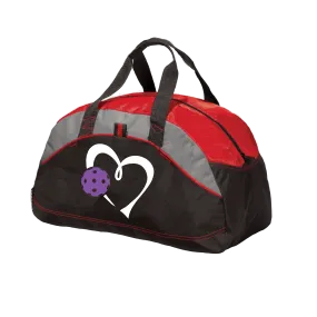 Love Pickleball Heart (Purple) | Pickleball Sports Duffel | Medium Size Court Bag