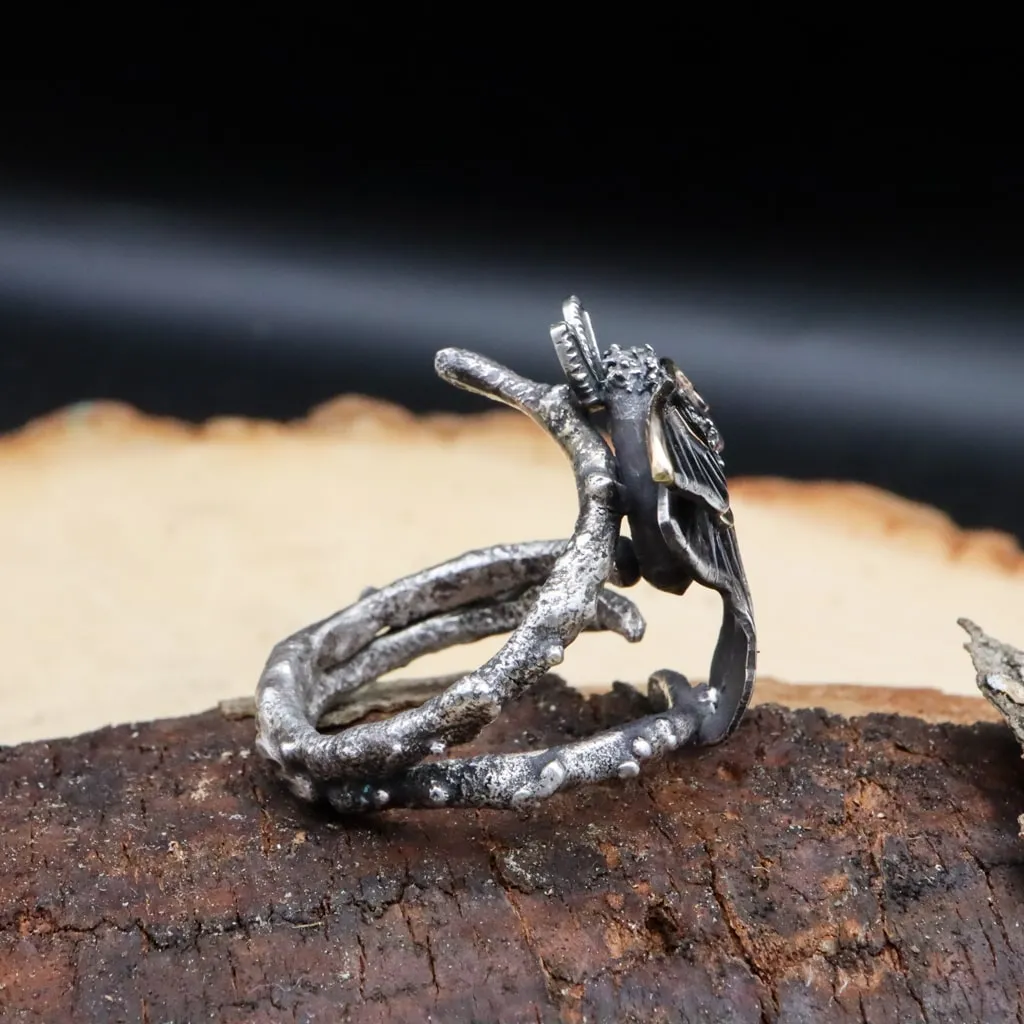 Luna Moth Twig Ring