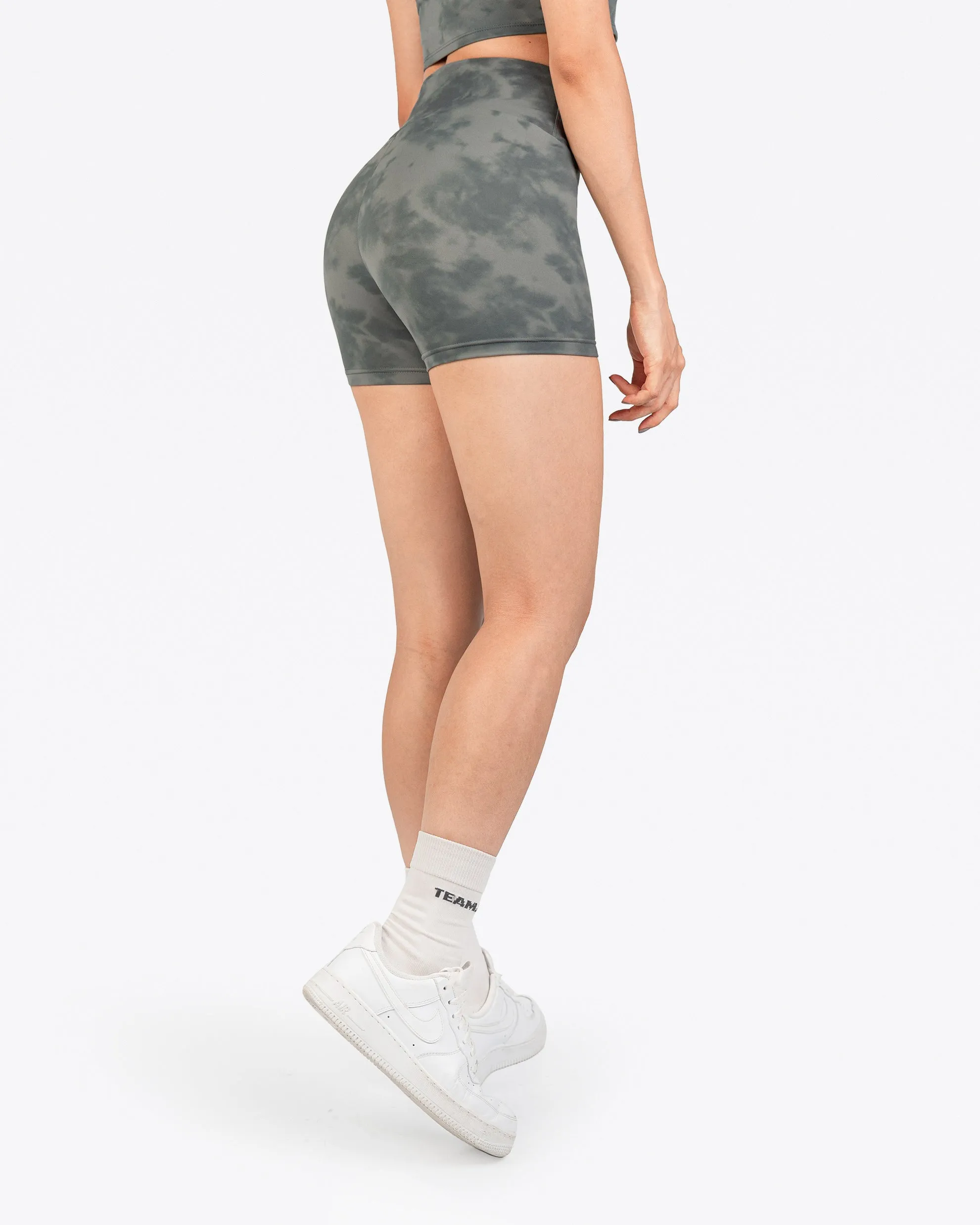 Marble High-Waist Fitted Shorts