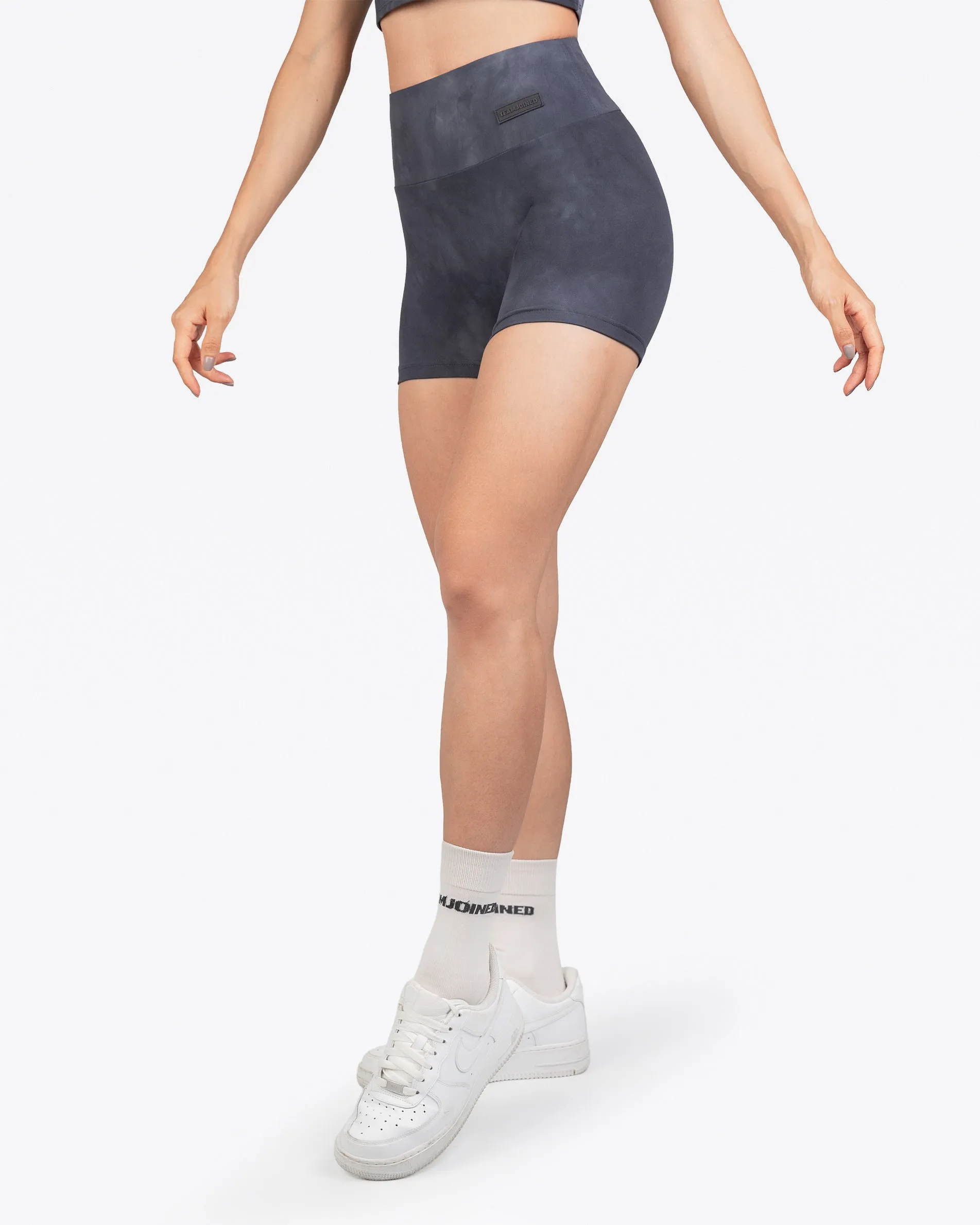 Marble High-Waist Fitted Shorts