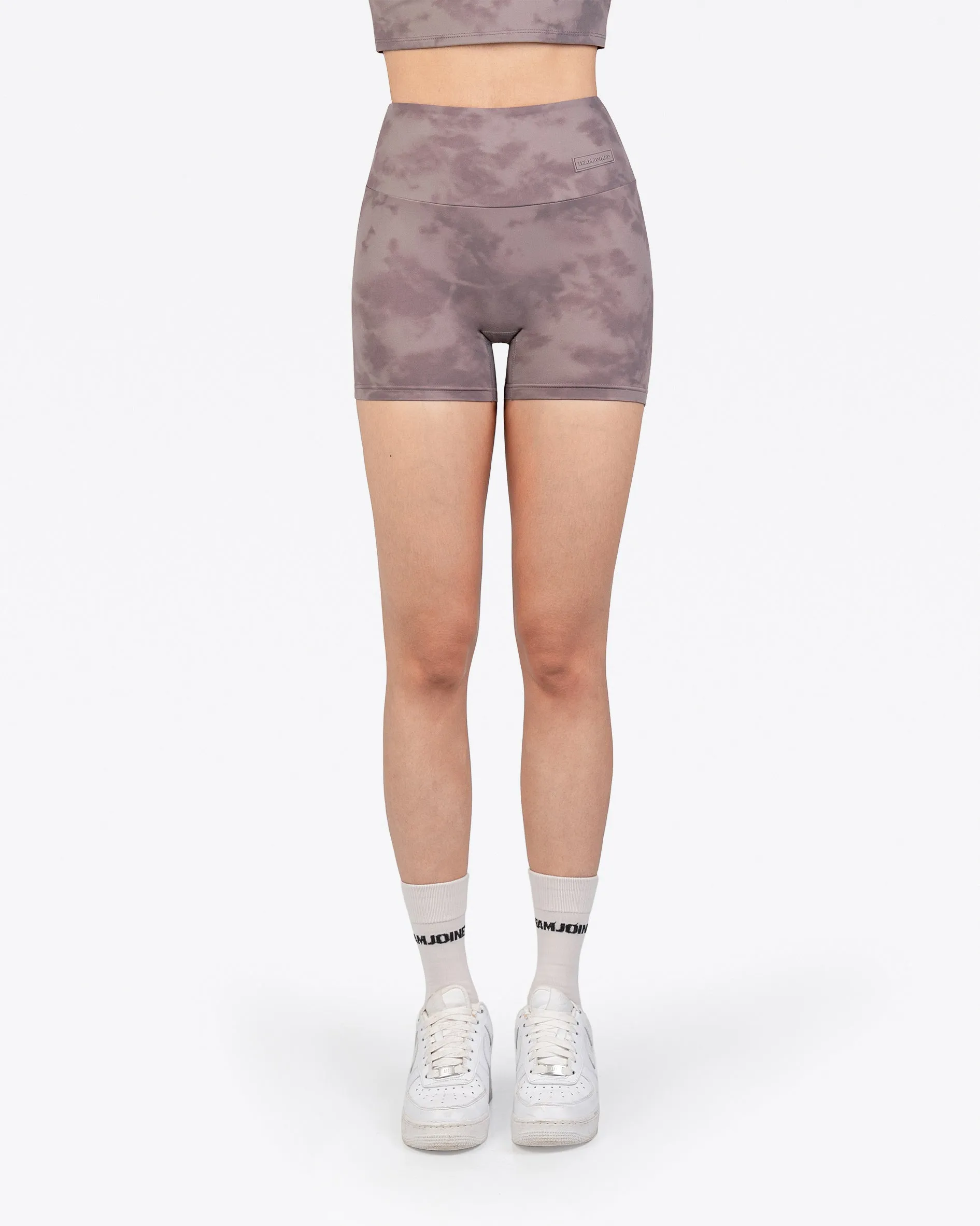 Marble High-Waist Fitted Shorts