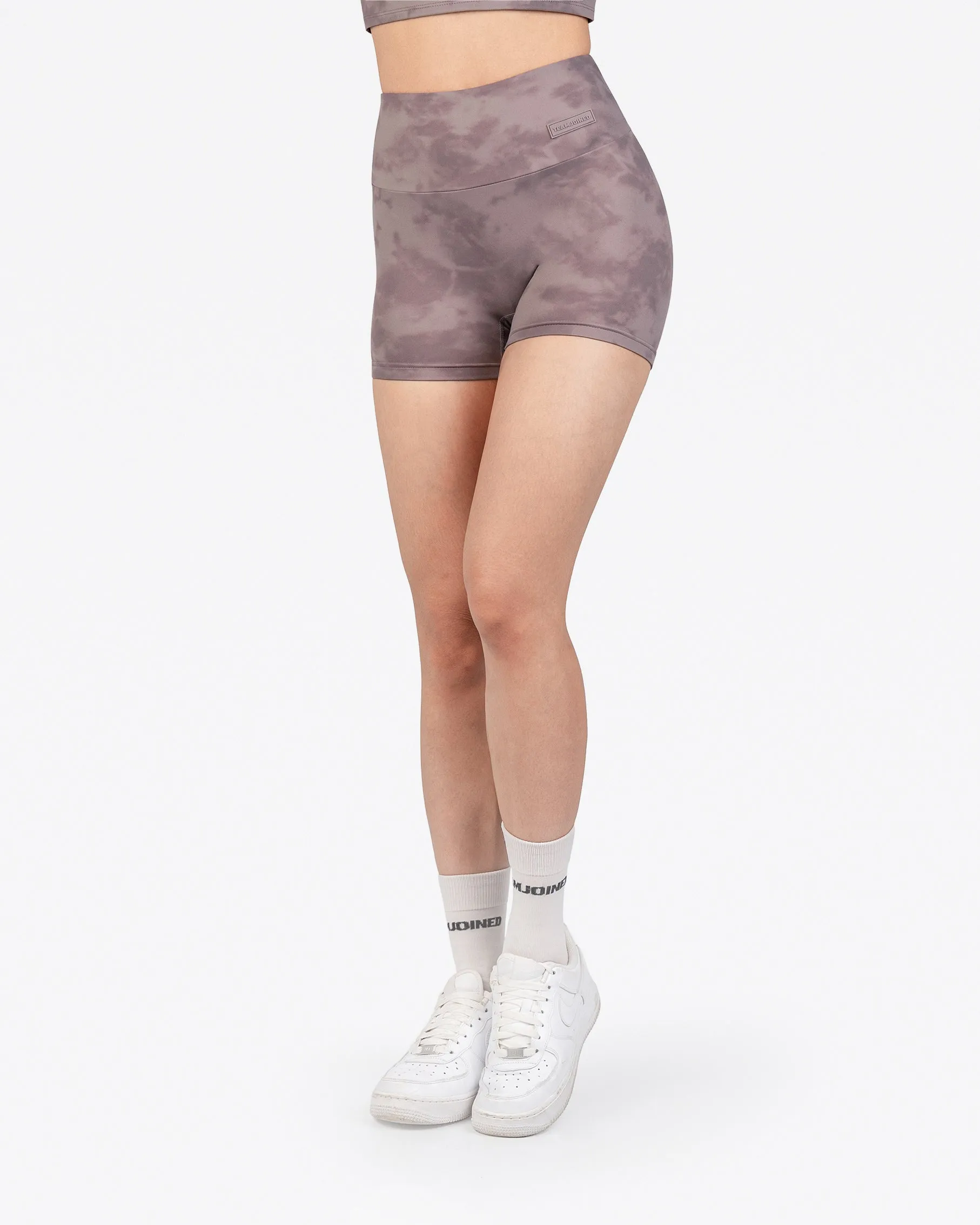 Marble High-Waist Fitted Shorts