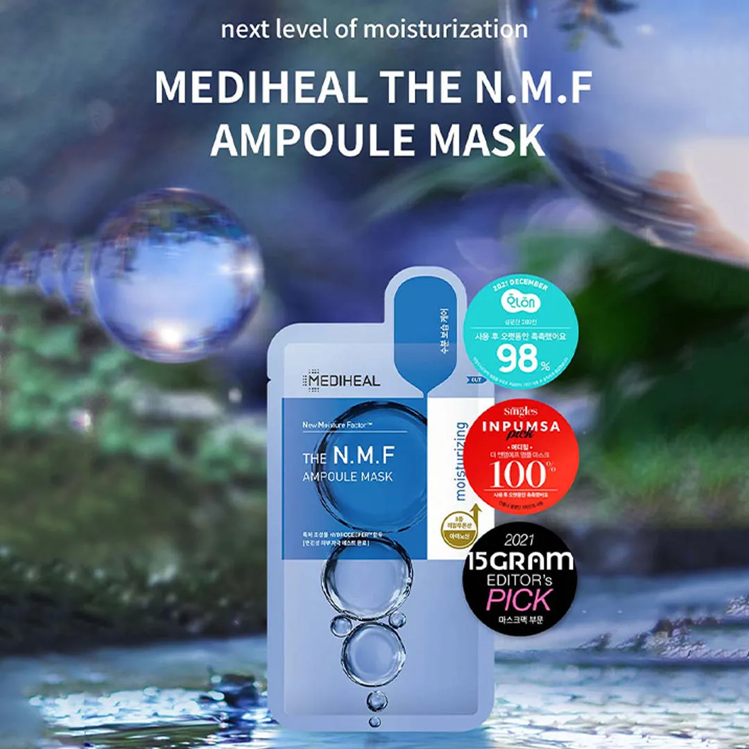 MEDIHEAL NMF Ampoule Masks 10 Sheets Moisturizing Dry Facial Skincare