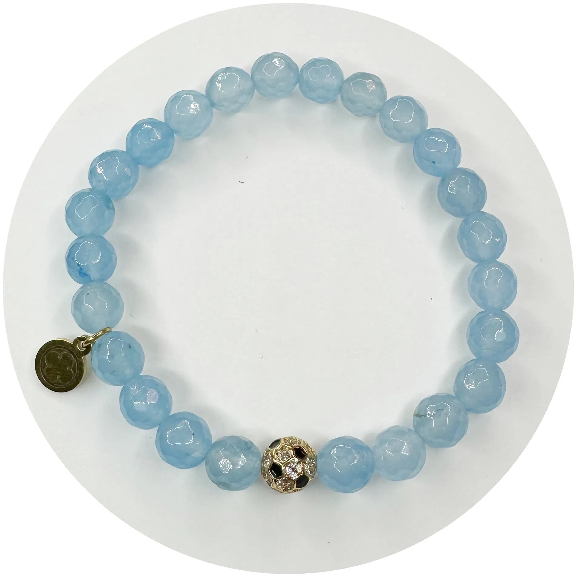 Mens Aqua Jade with Pavé Soccer Ball Accent