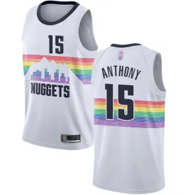 Men's Denver Nuggets Carmelo Anthony City Edition Jersey White