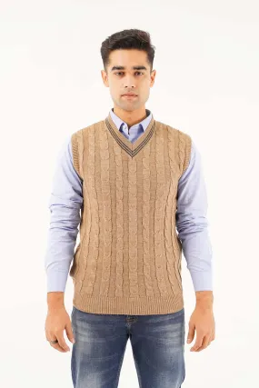 Men's Sleeve Less V-Neck Sweater