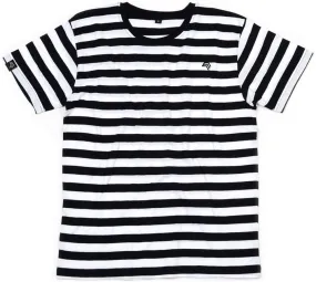 MTS M109 ― Weiches Unisex Stripy Bio-Baumwolle T-Shirt - Schwarz / Weiß