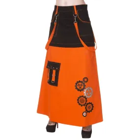 Neon Orange Cyber Goth Skirt