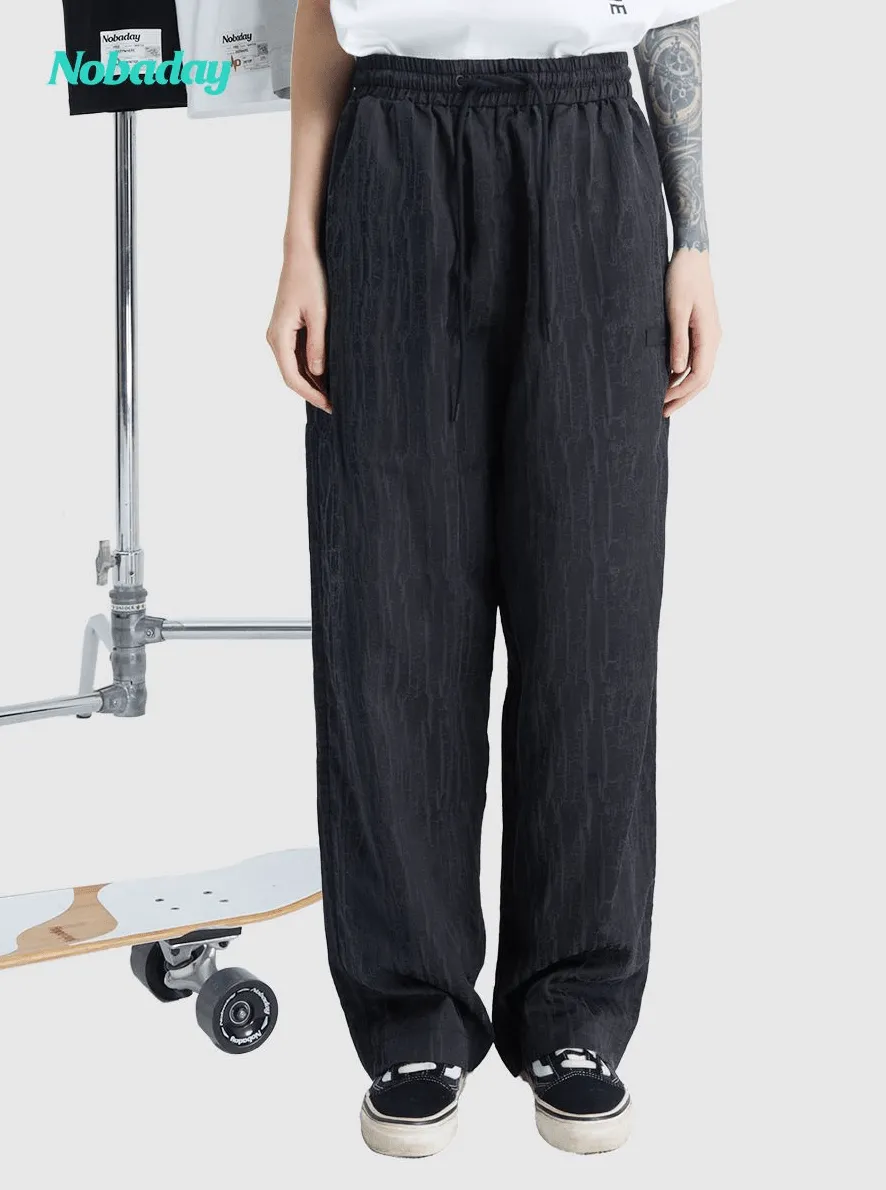 NOBADAY Unisex Black Tencel Wide Leg Pants