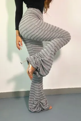 Pantaloni 'Grey' - Pantaloni dama evazati gri