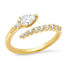 Pave Cz Open Ring