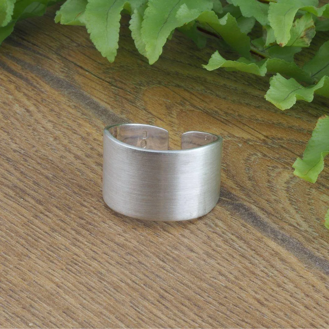 Personalised Sterling Silver Satin Cuff Ring