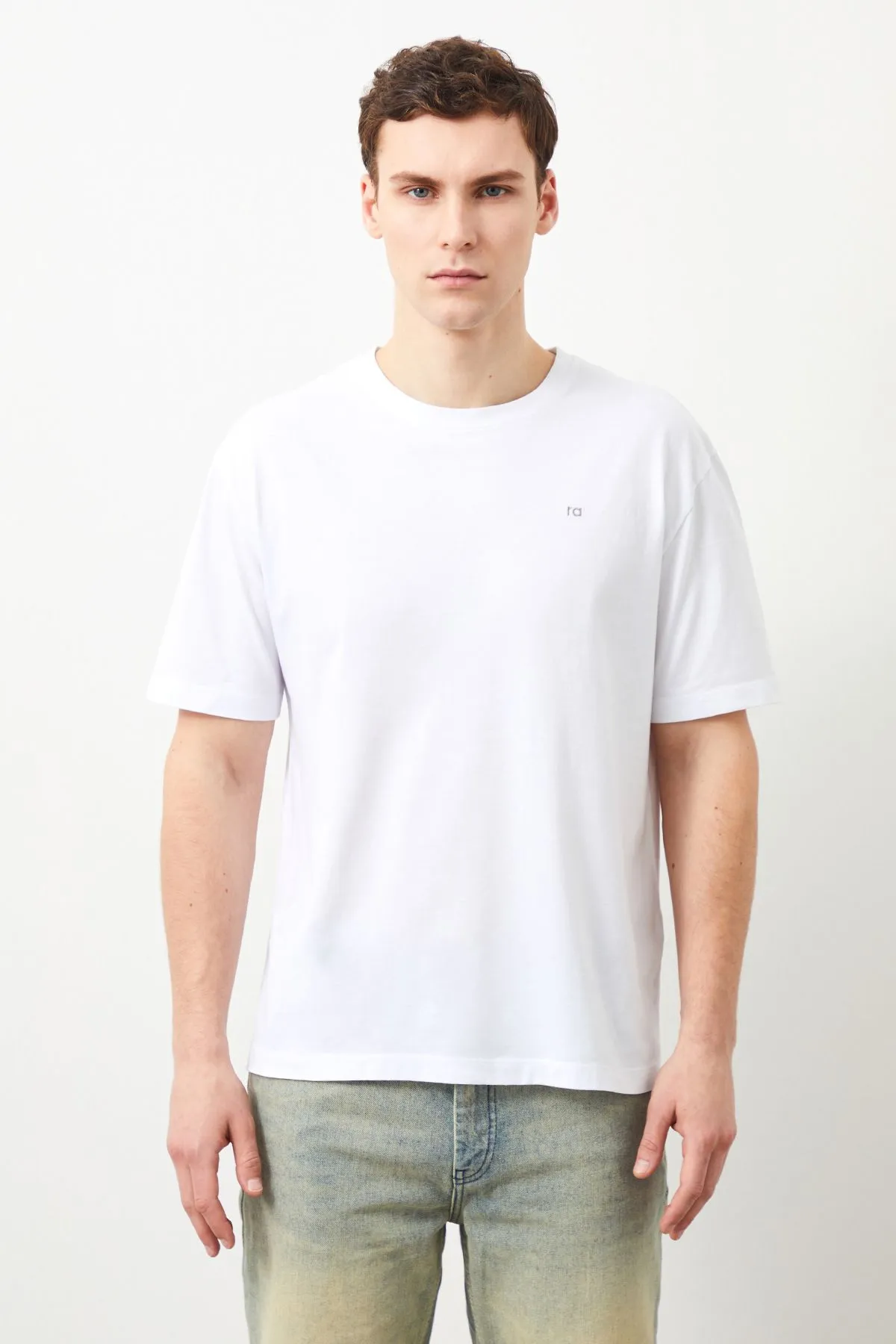 Perus Regular Fit White Men's T-shirt